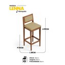 Ver imagem 5 de Kit 04 Banquetas Altas Lenna 99cm em Madeira e Encosto Estofado Linho Palha - Abmaza