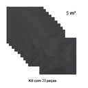 Ver imagem 5 de Kit 20 Placas Decorativas 3D Estelar Preto 50x50 cm