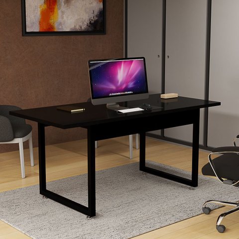 Escrivaninha para Escritório Mesa Diretor Industrial 160x80 Tampo e Pés de Ferro