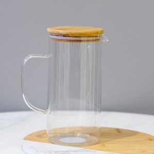 Jarra de Vidro com Tampa Bambu 1,3 L Mimo Style