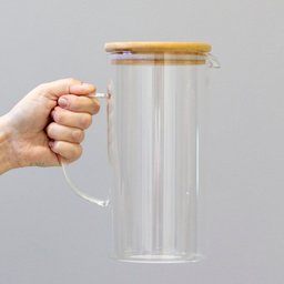 Jarra de Vidro com Tampa Bambu 1,3 L Mimo Style - 2