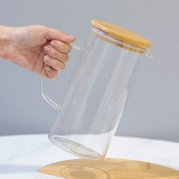 Jarra de Vidro com Tampa Bambu 1,3 L Mimo Style - 3