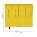 Ver imagem 3 de Cabeceira Estofada Kiara 195cm King Size Box Quarto Corino Amarelo - Ahazzo Móveis