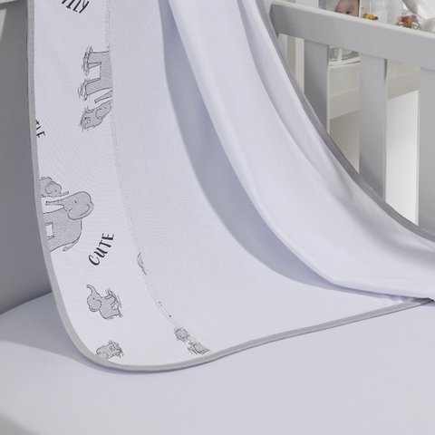 Cueiro Simples Tecebem Baby Dom Malha Estampado Kinder 80cmx90cm Cinza