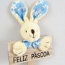 Placa Coelho Azul Feliz Páscoa 23x9x4cm Enfeite DePáscoa - 3