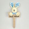 Placa Coelho Azul Feliz Páscoa 23x9x4cm Enfeite DePáscoa - 2