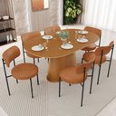 Ver mais imagens de Kit 02 Cadeiras Estofadas para Sala de Jantar Louise L02 Couríssimo Canela - Lyam Decor