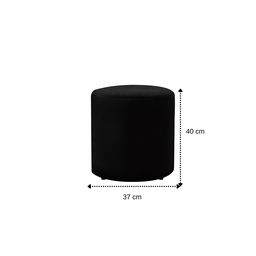Kit 2 Puff Decorativo Sala de Estar Quarto Confortável Pés Madeira Viena Veludo Preto - 5