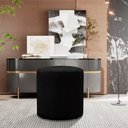 Ver imagem 4 de Kit 2 Puff Decorativo Sala de Estar Quarto Confortável Pés Madeira Viena Veludo Preto