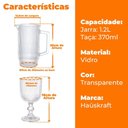 Ver imagem 6 de Jogo Taças e Jarra Vidro Transparente Graffiato 7 Peças