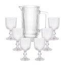 Ver imagem 1 de Jogo Taças e Jarra Vidro Transparente Graffiato 7 Peças