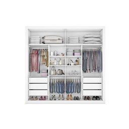 Guarda Roupa Casal 2 Portas 6 Gavetas - Sevilha-Branco Acetinado - Made Marcs - 4