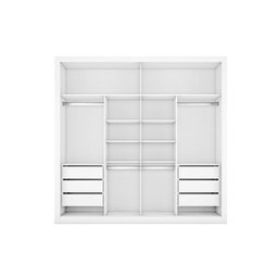 Guarda Roupa Casal 2 Portas 6 Gavetas - Sevilha-Branco Acetinado - Made Marcs - 3