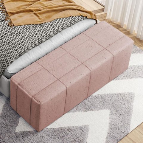 Puff Decorativo Living Sala de Estar 195 cm Roma W01 Linho Rosê - Lyam