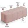 Puff Decorativo Living Sala de Estar 195 Cm Roma W01 Linho Rosê - lyam - 2