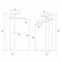 Ver imagem 3 de Torneira Cascata Banheiro Misturado Pia T6006ap Alta Preta Luuk young