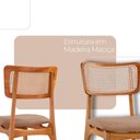 Ver imagem 2 de Conjunto de Jantar Venus 8 Lugares Tampo MDF Cadeiras Estofadas Imbuia 220cm Moderna