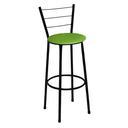 Ver imagem 3 de Kit 3 Banquetas Alta Preta com Encosto Assento Verde Jaddi