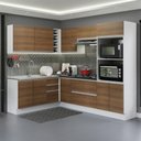 Ver imagem 1 de Armário de Cozinha Completa de Canto 100% MDF 419cm Branco/Rustic Acordes Madesa 03