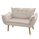 Ver imagem 1 de Poltrona Decorativa Namoradeira Francis 02 Lugares Suede Bege - Desk Design