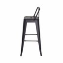 Ver imagem 2 de Banqueta Tolix Iron com Encosto Preto Fosco Industrial Aço Cozinha Bar Bistrô Bancada