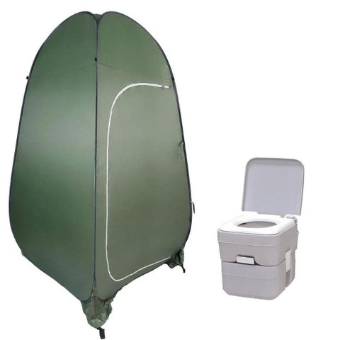Kit Banheiro Portátil para Camping Pelegrin Mini Tenda PEL-1.90M e Vaso Sanitário PEL-VP20 20
