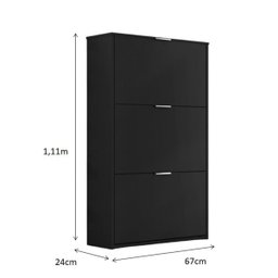 Sapateira Armário Organizador Basculante 18 Pares 3 Portas:onix - 3