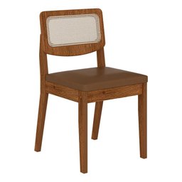 Mesa Santiago com 6 Cadeiras Sextavada Frei/off/corino Caramelo - M.a Freijó/off Pre/corino - 5