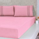 Ver imagem 3 de Jogo de Cama Queen Malha 3 Pçs Bella Cama 100% Algodão 158x198x35cm Coral