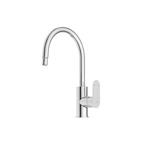 Torneira Monocomando de Mesa Para Cozinha Riviera Bica Alta Com Arejador Cromada Celite