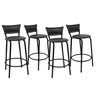 Kit 4 Banquetas para Balcão Cozinha Gourmet Junco Preto Bancada Ilha Banco 60cm Itagold - 1