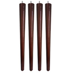 Kit de 4 Pé Palito 75cm Imbuia Marrom Escuro com Parafuso 5/16 - 1