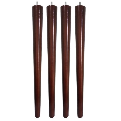 Kit de 4 Pé Palito 75cm Imbuia Marrom Escuro com Parafuso 5/16