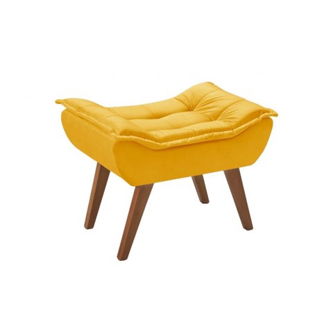 Puff Decorativo Opalla Suede para Sala Unidecor Amarelo
