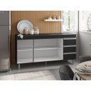 Ver imagem 2 de Balcão de Cozinha Andréia 150cm Preto + Tampo - AJL Móveis