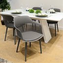 Ver imagem 2 de Kit 2 Cadeiras Decorativas Prescott Sala de Jantar Pp/pu Cinza G56 - Gran Belo