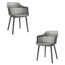 Ver imagem 1 de Kit 2 Cadeiras Decorativas Prescott Sala de Jantar Pp/pu Cinza G56 - Gran Belo