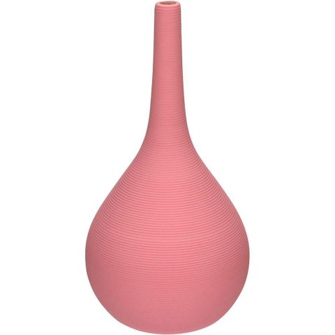 Vaso Decorativo Enfiete Casa Aparador Garrafa Home&co Cerâmica 29x15x15cm Rosa