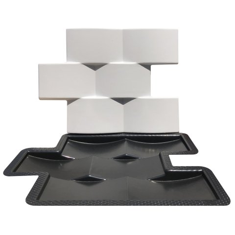 Forma 3d Gesso e Cimento Abs - Tijolinho Côncavo 50x40cm