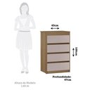 Ver imagem 3 de Cômoda 4 Gavetas Uni Luciane Móveis Avelã Pf/cinammon Pf
