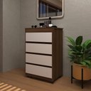 Ver imagem 1 de Cômoda 4 Gavetas Uni Luciane Móveis Avelã Pf/cinammon Pf