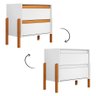 Mesa de Cabeceira Verona com 2 Gavetas e Pés Madeira Maciça Branco/nature - 3