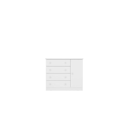 Comoda Infantil Sapateira 1 Porta 4 Gavetas Branco - Fdecor