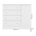 Ver imagem 5 de Comoda Infantil Sapateira 1 Porta 4 Gavetas Branco - Fdecor