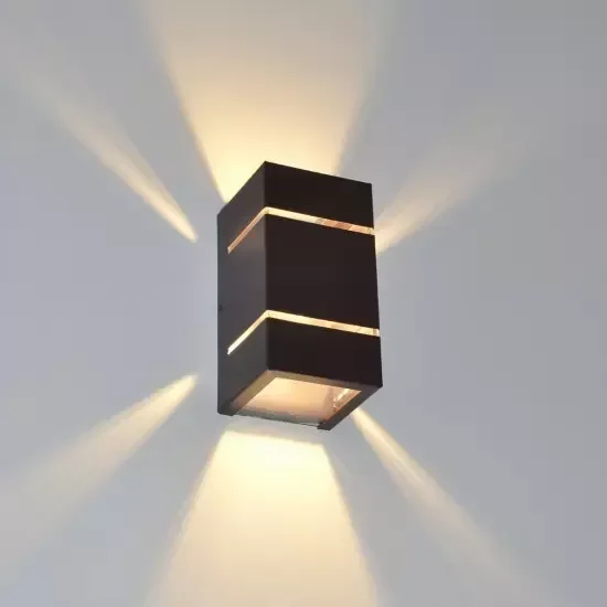 Arandela Quadrada Em Alumínio Com Dois Fachos de Luz Interna ou Externa Branca ou Preta 1 Lâmpada G9 - 2