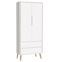 Ver imagem 3 de Quarto Infantil Theo 2 portas Branco Fosco com Pés Madeira Natural - Reller Móveis
