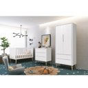 Ver imagem 2 de Quarto Infantil Theo 2 portas Branco Fosco com Pés Madeira Natural - Reller Móveis