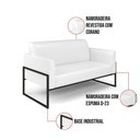 Ver imagem 5 de Sofá Namoradeira com 2 Poltronas Base Industrial Alta Preto Marisa Corano Branco D03 - D\'rossi