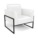 Ver imagem 3 de Sofá Namoradeira com 2 Poltronas Base Industrial Alta Preto Marisa Corano Branco D03 - D\'rossi