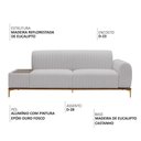Ver imagem 3 de Sofá Molino 3 Lugares 180cm C/mesa Auxiliar Direito Pés Ouro.f Bouclé Cinza Claro - Nexta Casa